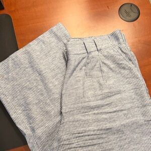 Blue Striped Wide Leg Pants